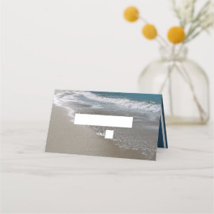 Asiento Tarjeta de lugar de boda de playa y arena junto al