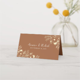 Asiento Tarjeta de lugar de boda de terracota boho