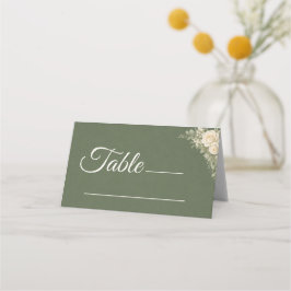Asiento Tarjeta de lugar de boda elegante verde salvia
