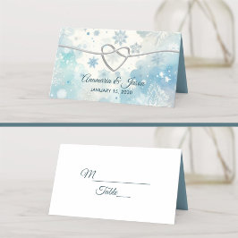 Asiento Tarjeta de lugar de boda en invierno mágico