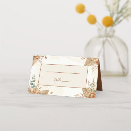 Asiento Tarjeta de lugar de boda floral boho rústica elega