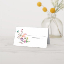 Asiento Tarjeta de lugar de boda floral de flor de cerezo