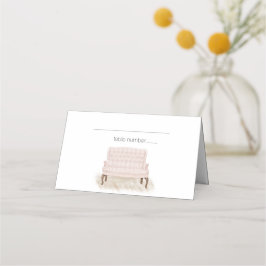 Asiento Tarjeta de lugar de boda floral elegante rosa boho