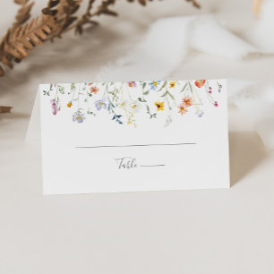 Asiento Tarjeta de lugar de Boda floral silvestre multicol
