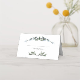Asiento Tarjeta de lugar de boda floral verde plateado sal