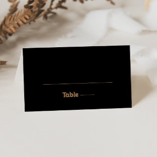 Asiento Tarjeta de lugar de boda minimalista clásica en or