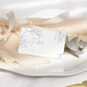 Asiento Tarjeta de lugar de boda sencilla con flor de vinc
