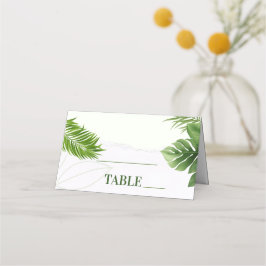 Asiento Tarjeta de lugar de boda tropical romántica