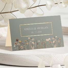 Asiento Tarjeta de Lugar de Boda Verde Boho Sage