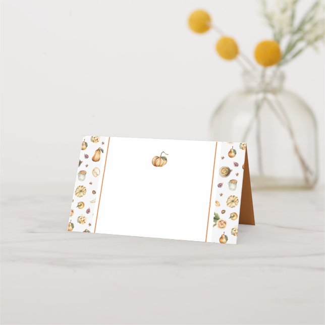 Asiento Tarjeta de lugar de calabaza (Anverso)