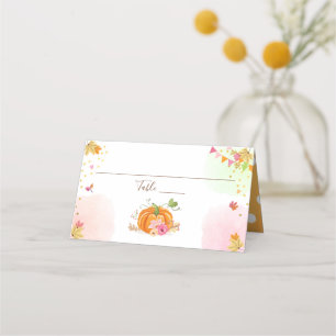 Asiento Tarjeta de lugar de calabaza Ducha otoño cumpleaño