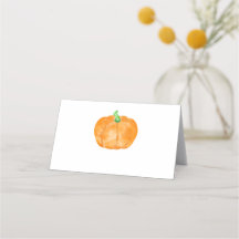 Tarjeta de lugar de calabaza para naranja para dar