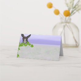 Asiento Tarjeta de lugar de donkey y hojas de vid de Santo