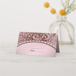 Asiento Tarjeta de lugar de flor rosa