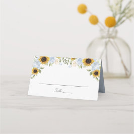 Asiento Tarjeta de lugar de flores azules polvorientas de 