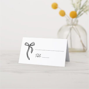 Asiento Tarjeta de lugar de flores de boda dibujadas a man