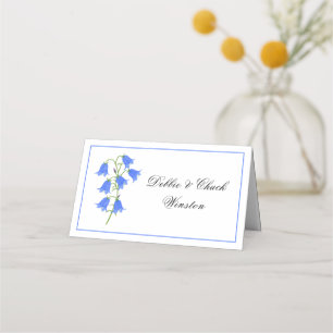 Asiento Tarjeta de lugar de flores de campanilla azul