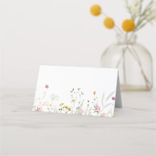 Asiento Tarjeta de lugar de flores silvestres Boda