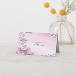 Asiento Tarjeta de lugar de follaje floral rosa