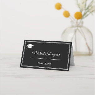Asiento Tarjeta de lugar de graduación moderna en blanco y