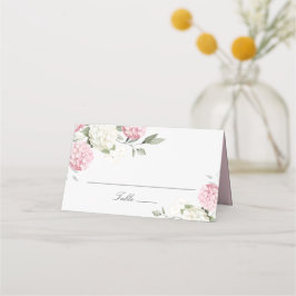 Asiento Tarjeta de lugar de hortensia rosa elegante floral