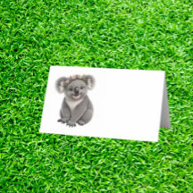 Tarjeta de lugar de koala pequeño
