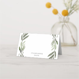 Asiento Tarjeta de lugar de la hoja verde Boda de la tabla