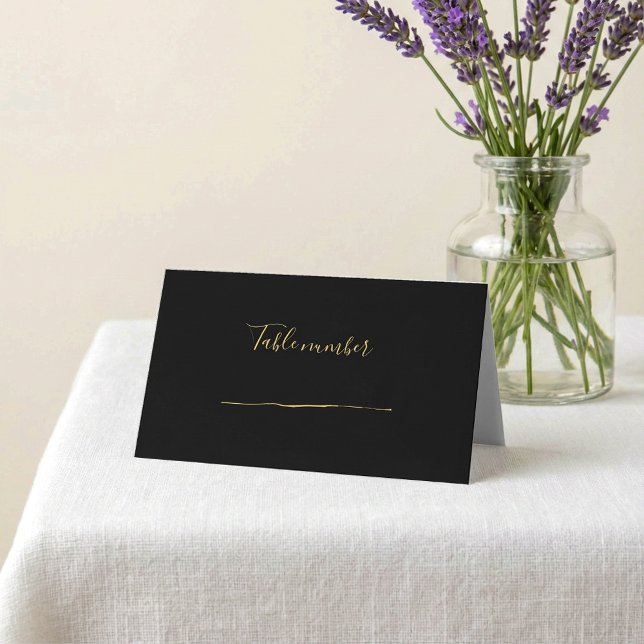 Asiento Tarjeta de lugar de la mesa de recepción con estil (Gold ink style reception table number place card.)