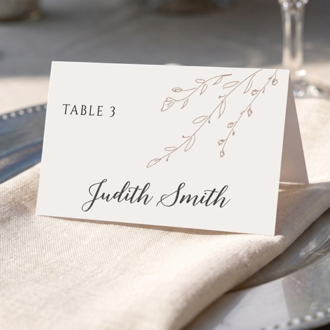 Asiento Tarjeta de lugar de mesa de boda de crema neutra s (Subido por el creador)