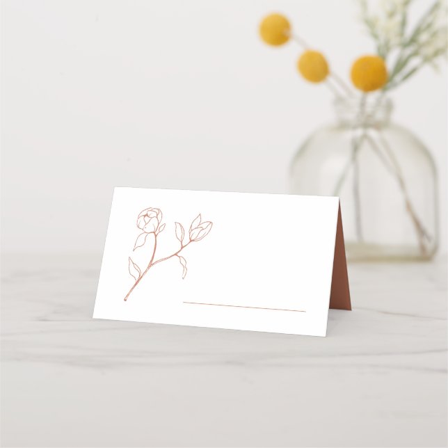 Asiento Tarjeta de lugar de mesa de Boda de flores de terr (Anverso)