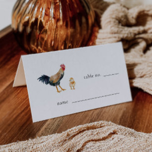 Asiento Tarjeta de lugar de mesa de Boda de pollo ruso