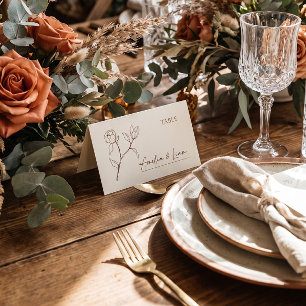 Asiento Tarjeta de lugar de mesa de boda floral bohemio