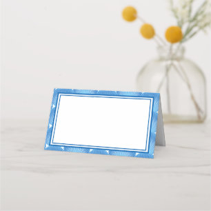 Asiento Tarjeta de lugar de nombre - cáscaras azules