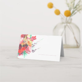 Asiento Tarjeta de lugar de ramo de flores vibrantes