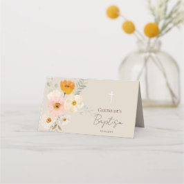 Asiento Tarjeta de lugar delicado de ramo de bautismo