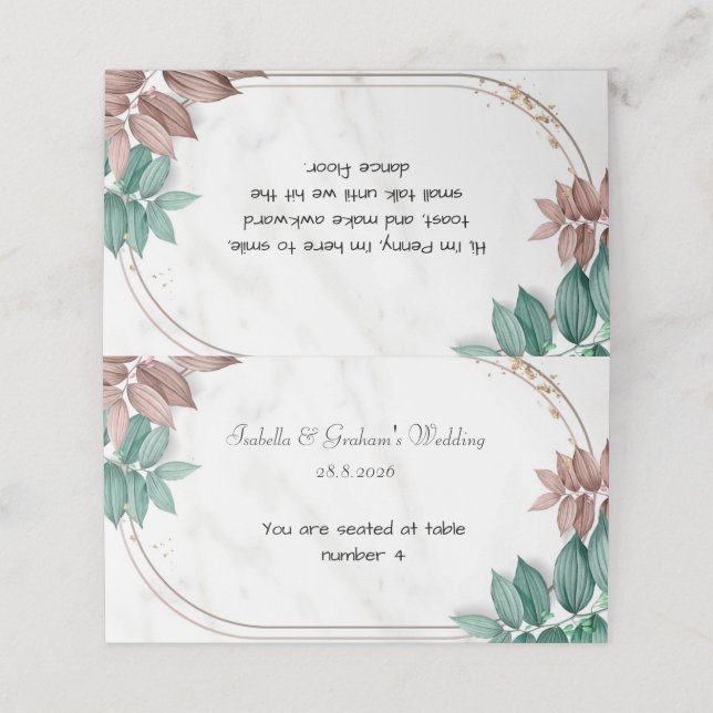 Asiento Tarjeta de lugar - Diseño sencillo (Exterior desplegado)