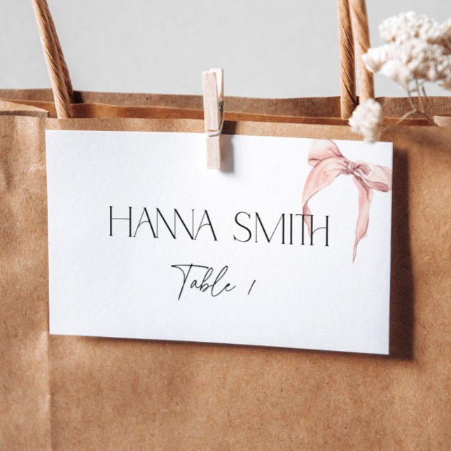 Asiento Tarjeta de lugar doblada coqueta minimal rosa rubo (Subido por el creador)