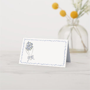 Asiento Tarjeta de lugar doblada de florales frescos del m