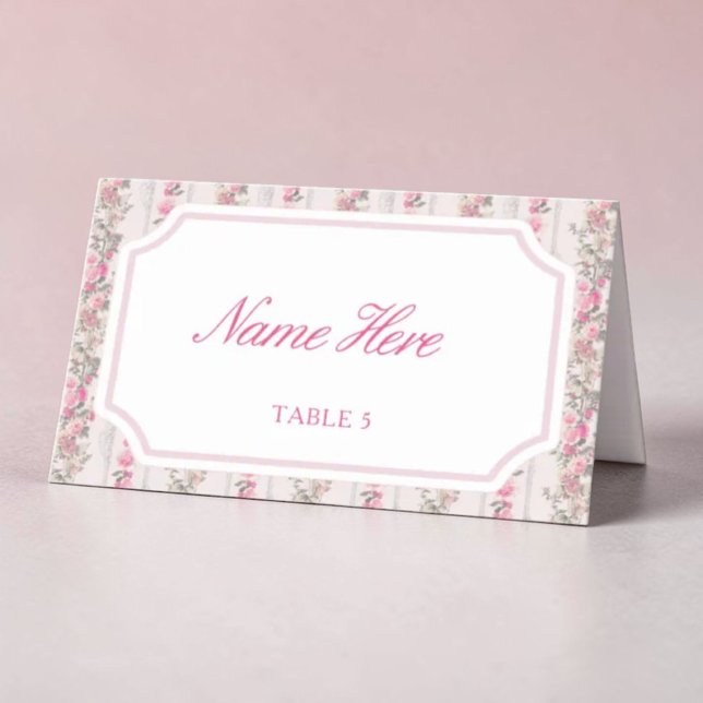 Asiento Tarjeta de lugar doblada floral Coquette Love Shac (Subido por el creador)