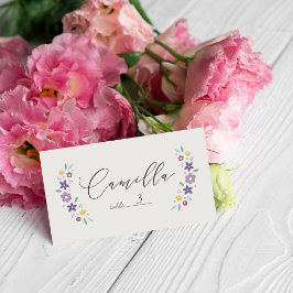Asiento Tarjeta de lugar doblada para baby shower floral d