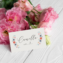 Asiento Tarjeta de lugar doblada para baby shower floral d