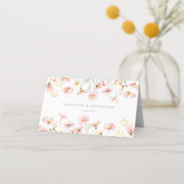 Asiento Tarjeta de lugar doblada para boda de flor silvest