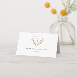 Asiento Tarjeta de lugar doblada para boda de flores silve
