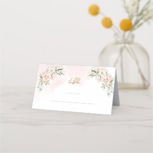 Asiento Tarjeta de lugar dorado suave rosa pastel rosa ver