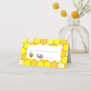 Asiento Tarjeta de lugar floral de abeja