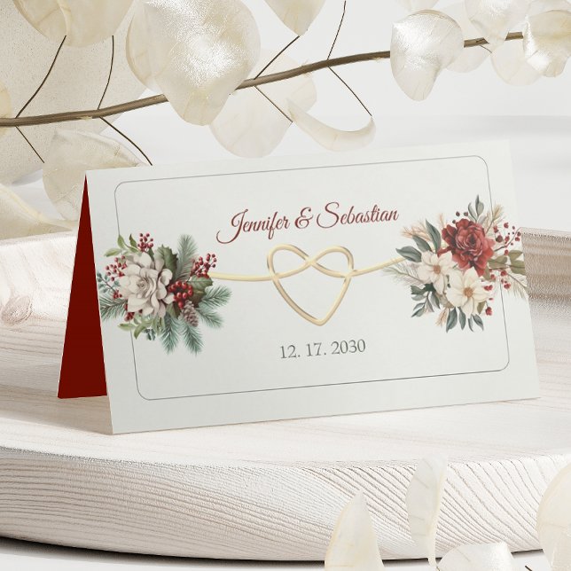 Asiento Tarjeta de lugar floral de Navidad para boda (Subido por el creador)