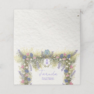 Asiento Tarjeta de Lugar Floral Elegante - Acuarela Dibuja