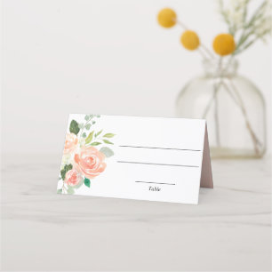 Asiento Tarjeta de lugar floral elegante de vegetación de