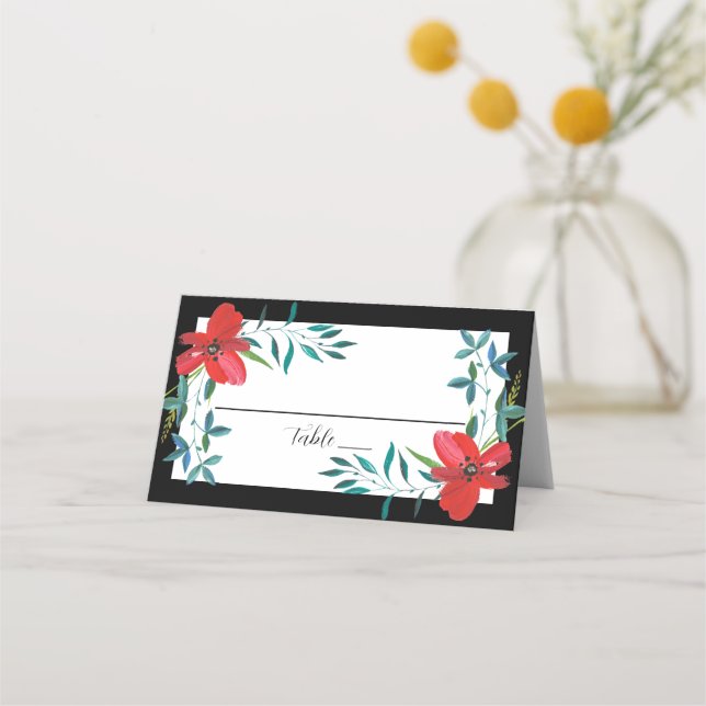 Asiento Tarjeta de lugar floral tropical (Anverso)