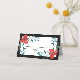 Asiento Tarjeta de lugar floral tropical